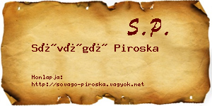 Sóvágó Piroska névjegykártya