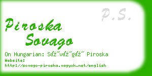 piroska sovago business card
